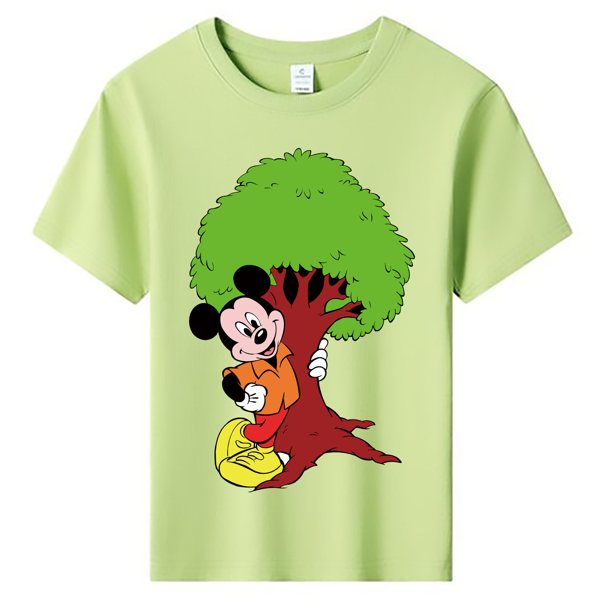 （画像用） ミッキーマウス Mickey Mouse 綿100％キッズTシャツ（フロントプリント）